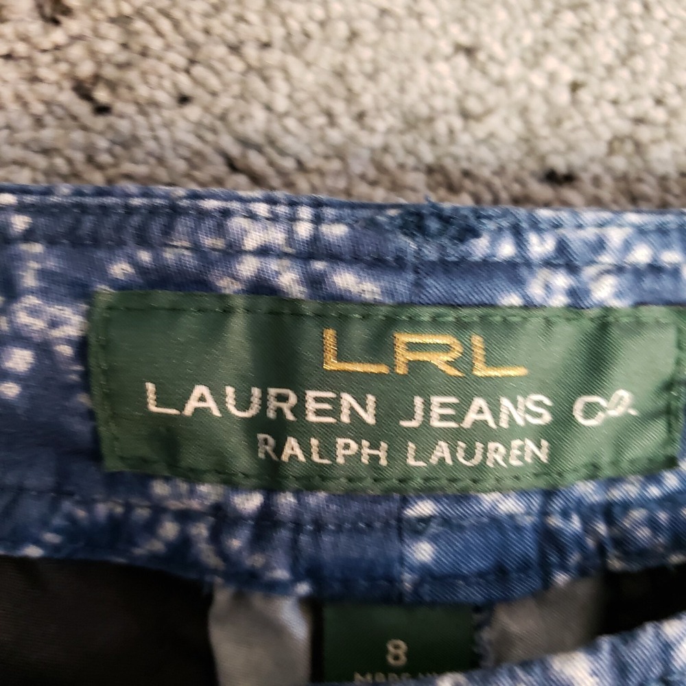 Lauren Ralph Lauren Shorts Womens Size 8 Blue Zip Up 6 inch Drawstring Preppy - Picture 3 of 10